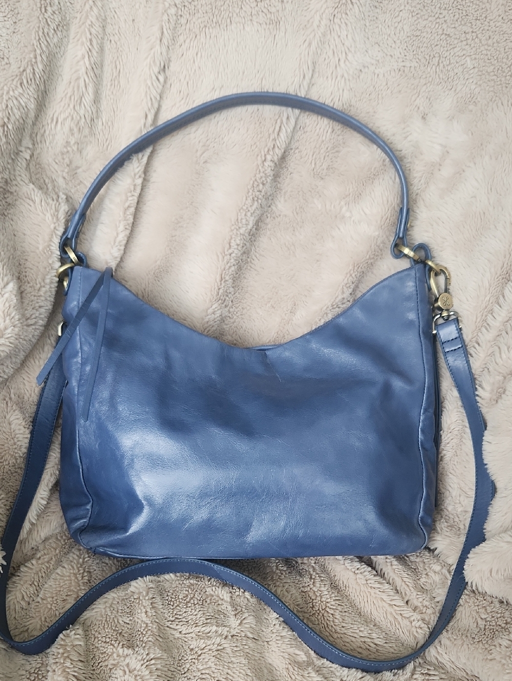 Kori HOBO Slouchy Buffed Leather Indigo Blue Arm and Shouder Strap Boho Casual
